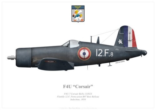 Print f4u corsair flottille - f4u-7, corsair,