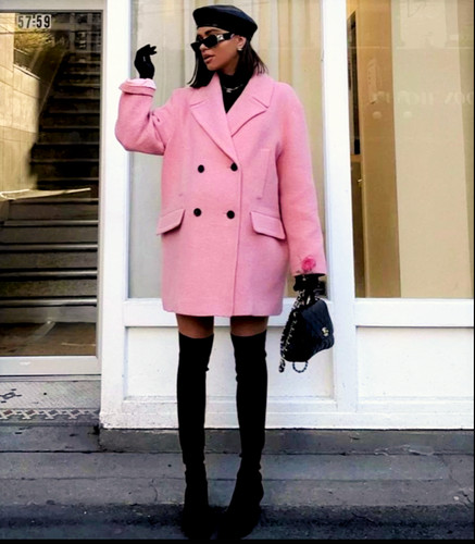 Cappotto zara rosa - rosa, oversize