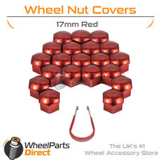 Red Wheel Nut Bolt Covers 17mm