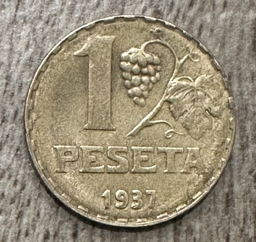 Moneda españa peseta - 1, 1937