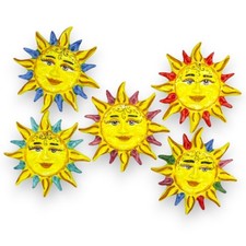 Sole Fuoco in ceramica Caltagirone, (1Unità) Varie opzioni colore raggi e 2 opzi