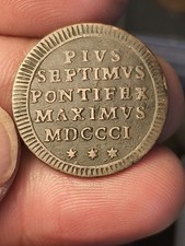 Mezzo Baiocco 1801, Stato Pontificio Pio VII, Rif. 2767