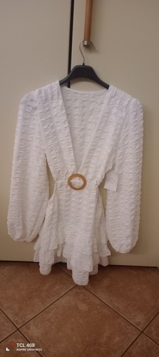 Vestito bianco con - con, dettaglio