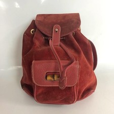 GUCCI Zaino Bambù Rosso Pelle