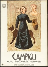 CAMPIGLI poster manifesto La carceriera Milano Palazzo Reale P14