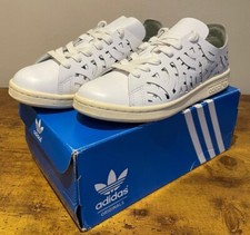 Scarpe da tennis Adidas Stan Smith Originals Cutout rare bianche UK 4,5 scarpe da ginnastica con scatola