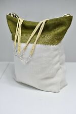 Borsa Cucita a Mano in Stoffa Foderata con Manici in Corda