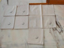 6 TOVAGLIOLI IN LINO RICAMO A MANO FLOREALE.