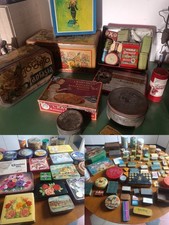 lotto grande +  150 scatole  latta tolla ferro farmaceutiche biscotti straniere 