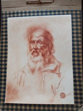 ANTICO DISEGNO A SANGUIGNA CON FIRMA A CARTIGLIO / OLD MASTER DRAWING.