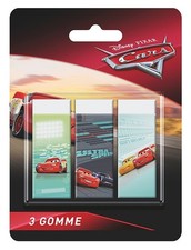 Blister 3 gomme per cancellare - Cars
