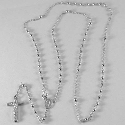 Collana rosario oro bianco 750 - collana,