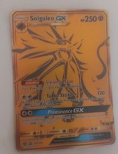Pokemon Solgaleo GX ☻ English☻ Gold Full Art ☻ SM104a Promo Black Star Near Mint
