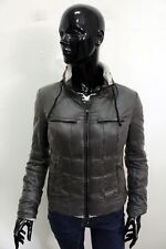 Armani Jeans Giubbotto Donna Taglia 40 Jacket Coat Giubbino Logo Woman Grigio