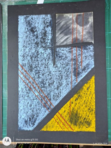 Disegno astratto gesso e - in,