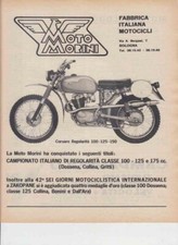 advertising Pubblicità MOTO MORINI CORSARO REGOLARITA  1967 MOTOITALIANE EPOCA