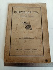 manuale uso manutenzione originale lingua italiano per vettura Chrysler serie 75