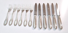 Servizio posate dolce, frutta, 12 pezzi in argento 800 per 6 posti tavola Impero