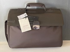 borsa cartella piquadro in pelle e tessuto tecnico marrone scuro Nuova Mai Usata