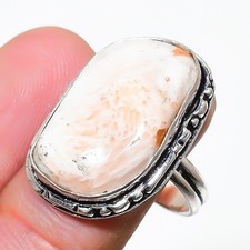 Anello gioiello in argento sterling 925 fatto a mano con pietra preziosa scol...