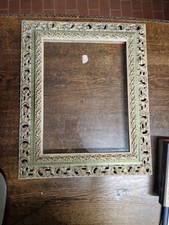 cornice Legno traforato Verde Oro Italia XX Sec. 37x27,5 luce C3 ^