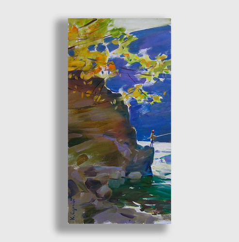 Dipinto olio pescatore - dipinto, pittore