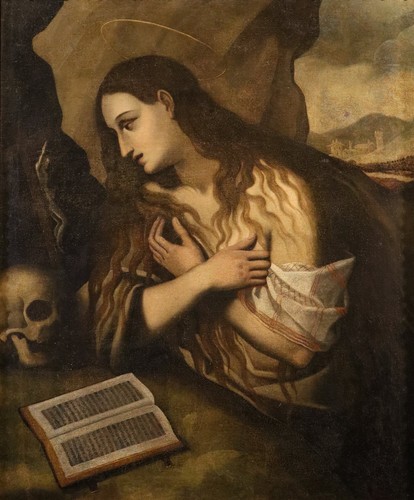Grande dipinto antico maria - grande,