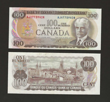 CANADA 100 dollari 1975, BC-52b Crow/Bouey, originale UNC, bella nota vecchio tipo