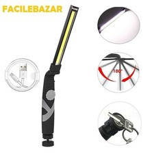 LAMPADA TORCIA PIEGHEVOLE USB CALAMITA PORTATILE LED COB RICARICABILE 