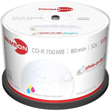50 x Primeon CD-R foto su disco ultralucido lucido completo stampabile 700MM 80Min 52x