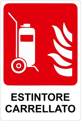 Cartello estintore carrellato - cartello,
