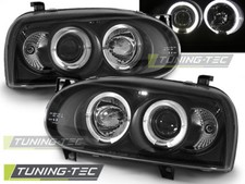 FARO PROIETTORE ADATTO PER VW GOLF 3 09.91-08.97 ANGEL EYES NERO