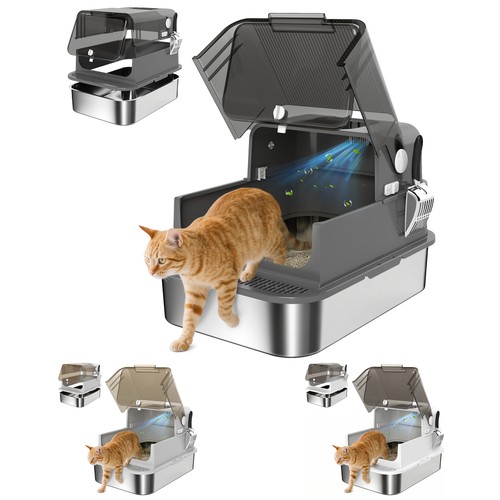 Pawhut lettiera gatto chiusa - lettiera,