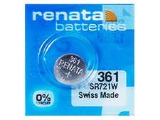 Renata 361 Pila Batteria Orologio Mercury Free Silver Oxide SR721W Swiss 1.55V