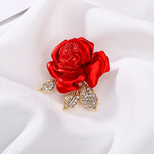 Spilla donna fiore rosa rossa