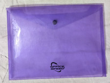 BUSTA in Plastica Cartellina VIOLA  Portadocumenti con Bottone 24x18 cm