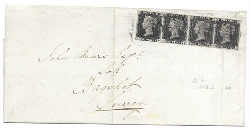 1840 penny black cover with - 1d,