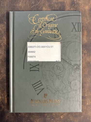 Audemars piguet certificate - audemars,