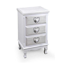 VINCY CASSETTIERA CON DECORO CUORE A 3 CASSETTI 41X34XH69 CM BIANCA