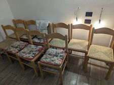 Sedia in legno chiaro con seduta in paglia stile, prezzo cad.