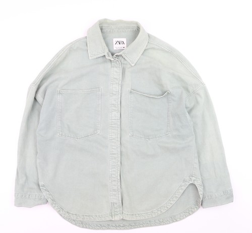Zara camicia uomo verde cotone - camicia,