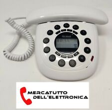 Telefono Fisso Revival da Casa o Ufficio Telmar Vivavoce Display LCD Bianco