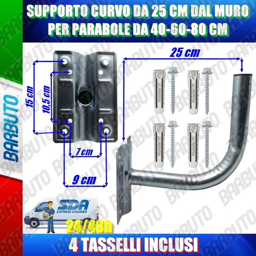 Staffa supporto curvo - 25, cm