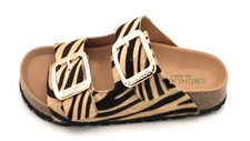 Grunland CB0784 ciabatta doppia fibbia  cavallino zebrato fondo fussbet 3cm C