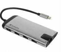 Verbatim Hub Multiporta USB-C: HDMI, Ethernet, 3x USB 3.0, Lettore SD 4K UHD 