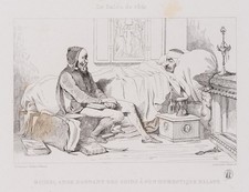 ELMERICH (*1813) di ROBERT-FLEURY (*1797), Michelangelo al letto d'ospedale, ruota.