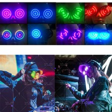 REZZ DJ 88 Occhiali Luce LED Festa Notte Music Bar Telecomando Multicolore
