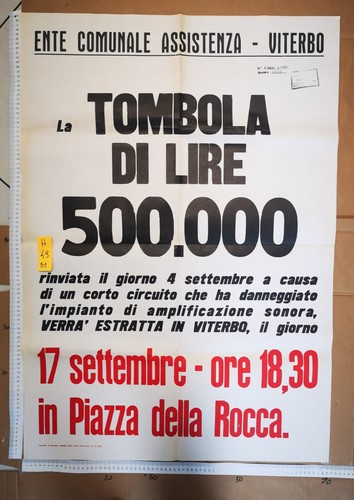 Manifesto tombola viterbo 1981 - tombola,
