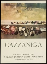 CAZZANIGA poster manifesto Giancarlo Acqui Terme Galleria Bottega d'Arte C42