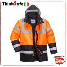 Giaccone Ad Alta Visibilità Imbottito Arancio/Navy